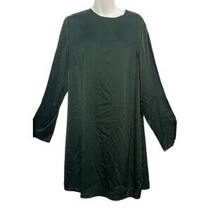Banana Republic Dress Green 100% Silk Long Sleeve Career Party Cocktail SZ XL